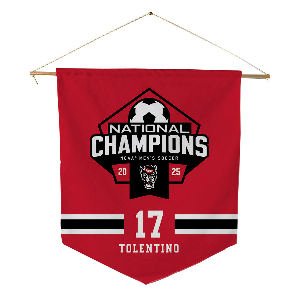 NC State - NCAA Men's Soccer : Caden Tolentino - NCAA® National Champs Pennant - 18" x 21"-0