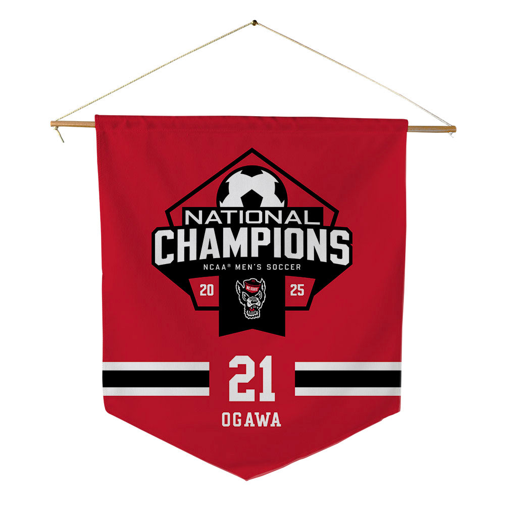 NC State - NCAA Men's Soccer : Max Ogawa - NCAA® National Champs Pennant - 18" x 21"-0