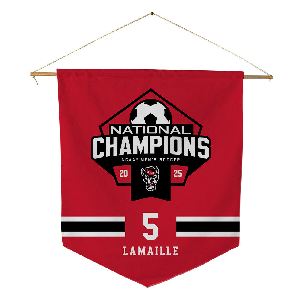 NC State - NCAA Men's Soccer : Thomas Lamaille - NCAA® National Champs Pennant - 18" x 21"-0
