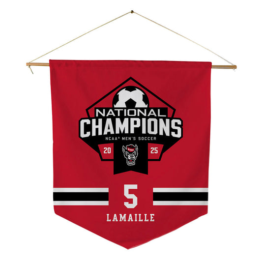 NC State - NCAA Men's Soccer : Thomas Lamaille - NCAA® National Champs Pennant - 18" x 21"-0