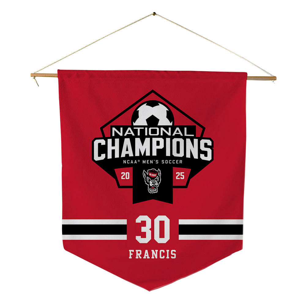 NC State - NCAA Men's Soccer : Maddux Francis - NCAA® National Champs Pennant - 18" x 21"-0