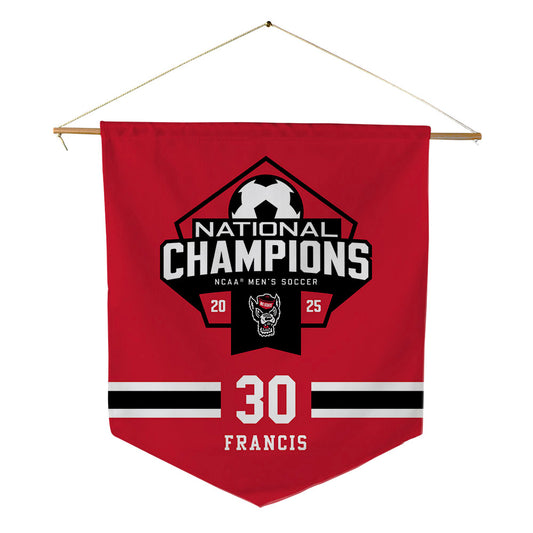 NC State - NCAA Men's Soccer : Maddux Francis - NCAA® National Champs Pennant - 18" x 21"-0