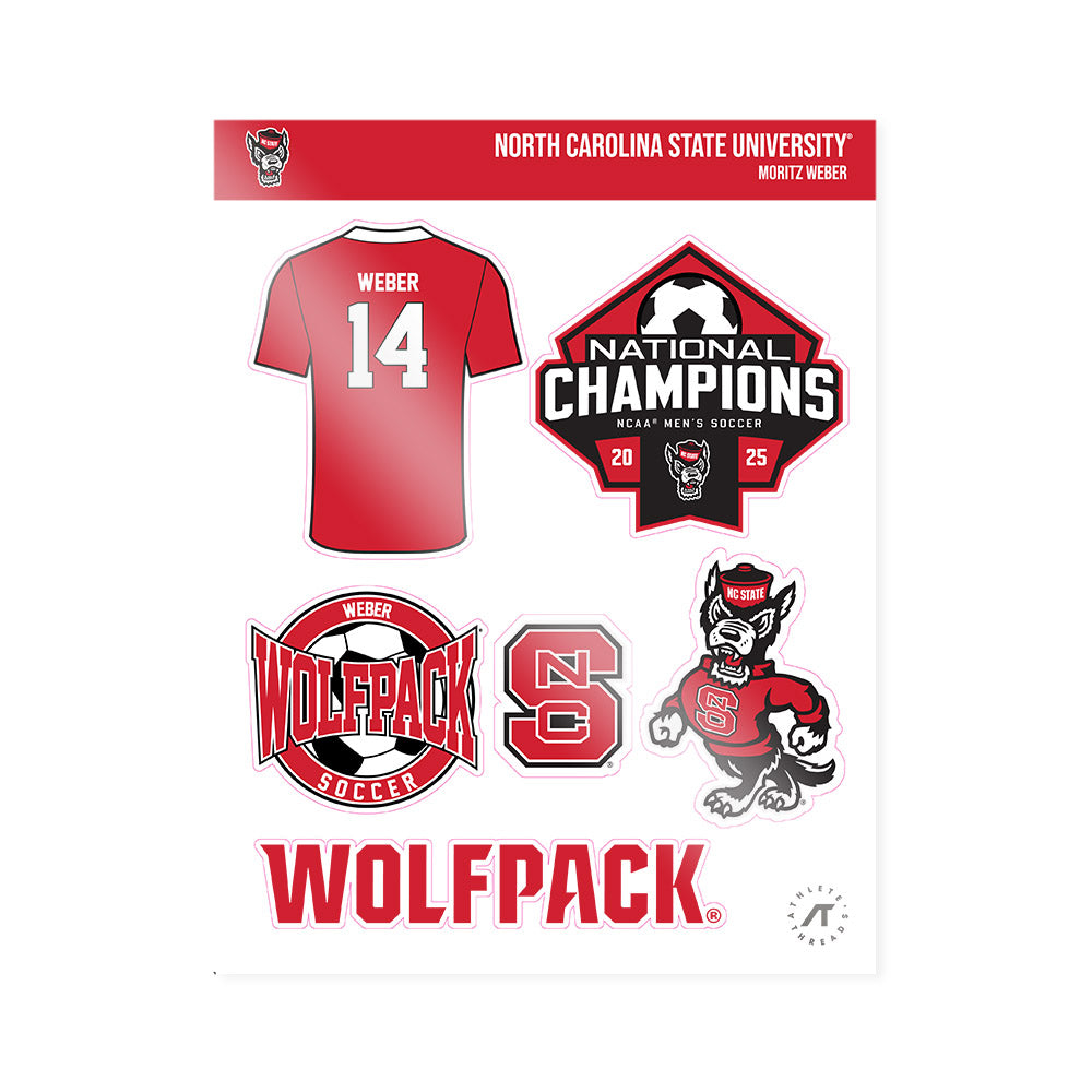 NC State - NCAA Men's Soccer : Moritz Weber - NCAA® National Champs Sticker Sheet-0