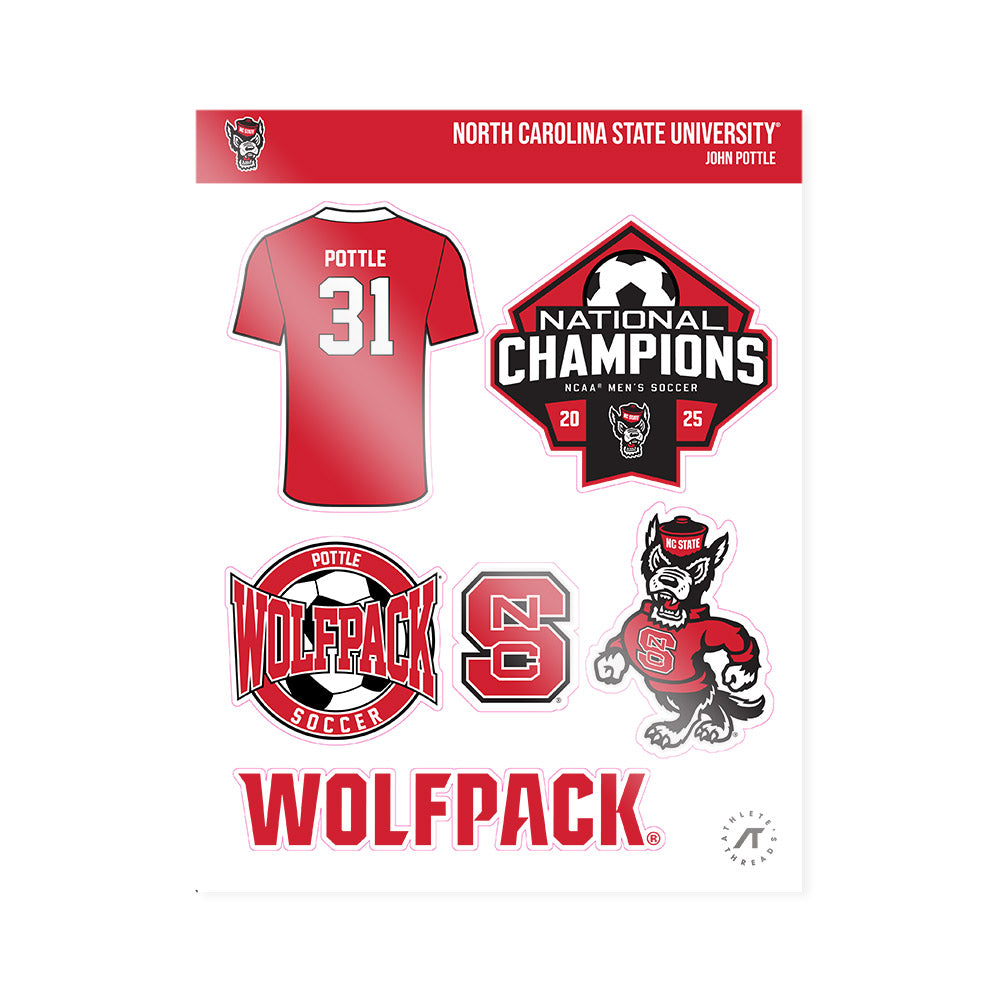 NC State - NCAA Men's Soccer : John Pottle - NCAA® National Champs Sticker Sheet-0