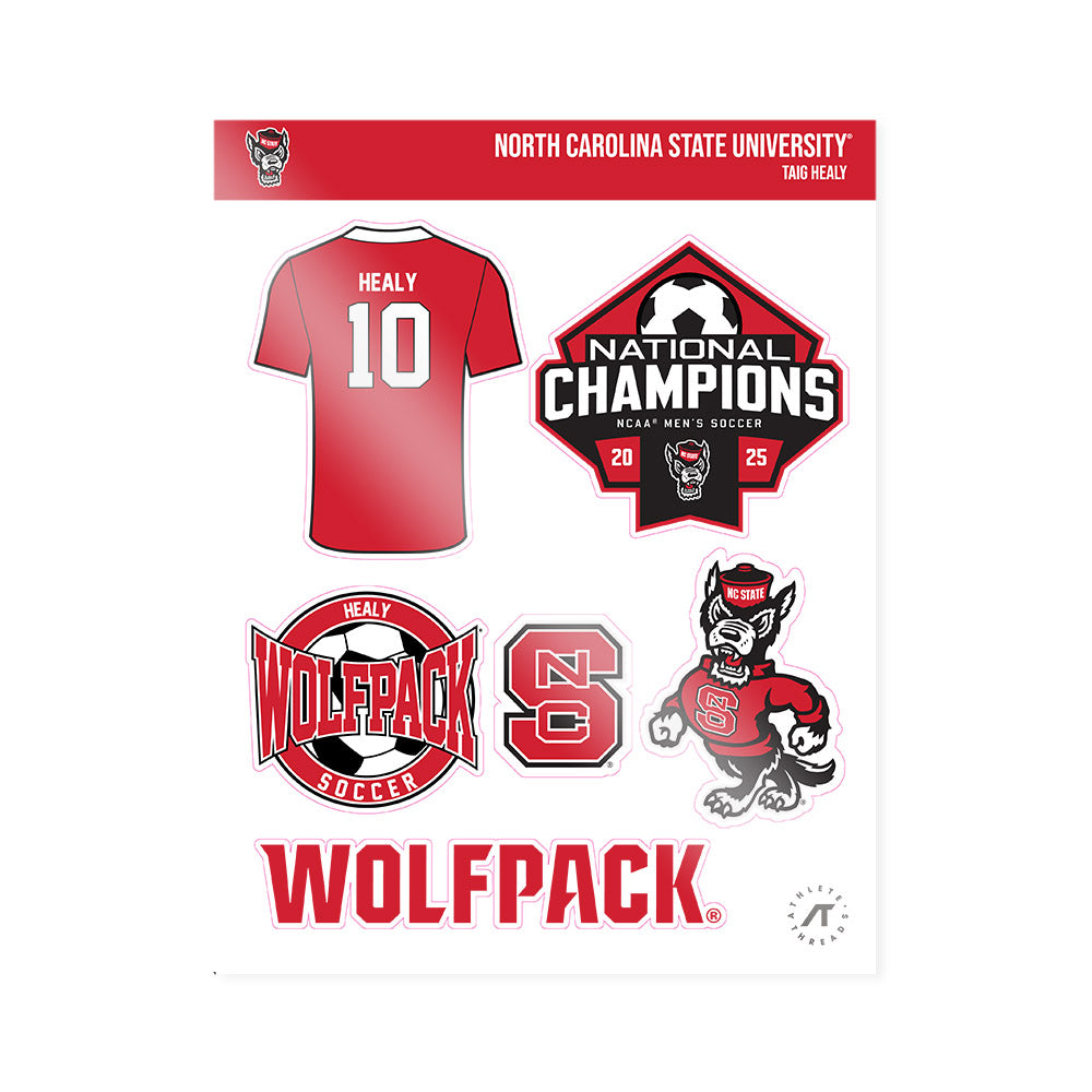 NC State - NCAA Men's Soccer : Taig Healy - NCAA® National Champs Sticker Sheet-0