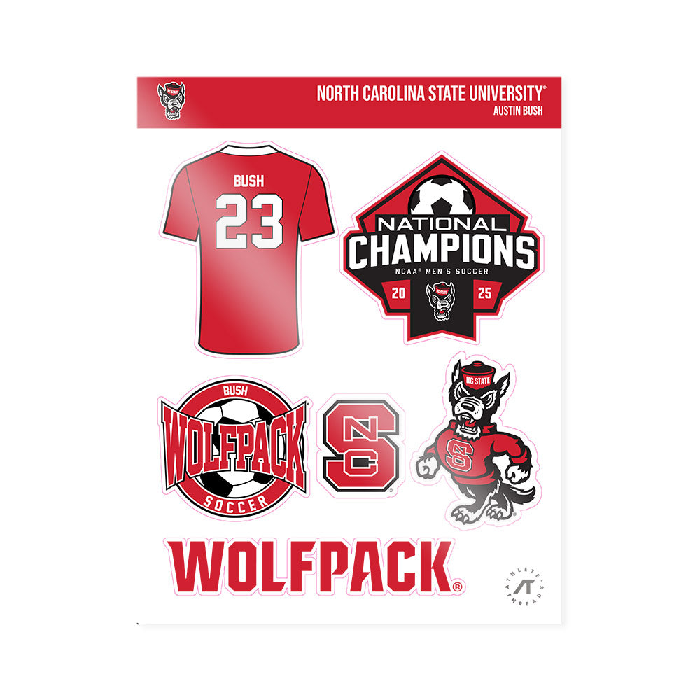 NC State - NCAA Men's Soccer : Austin Bush - NCAA® National Champs Sticker Sheet-0