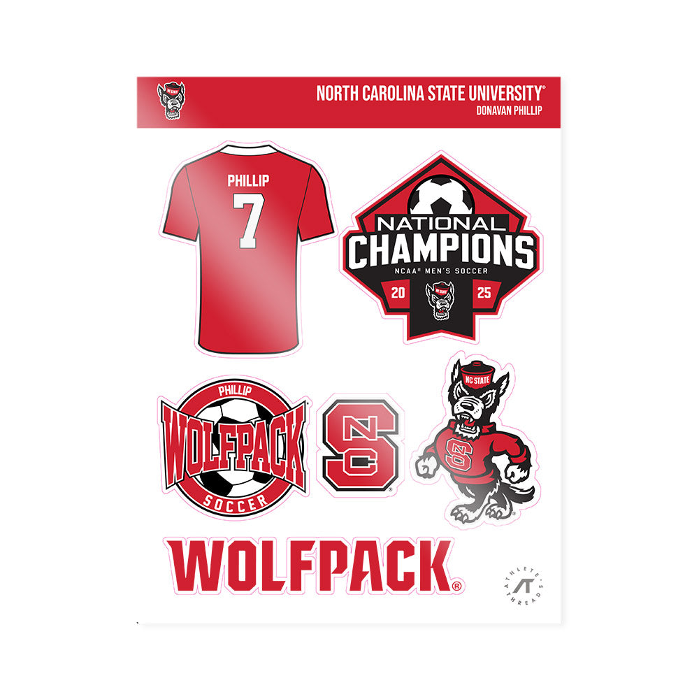NC State - NCAA Men's Soccer : Donavan Phillip - NCAA® National Champs Sticker Sheet-0