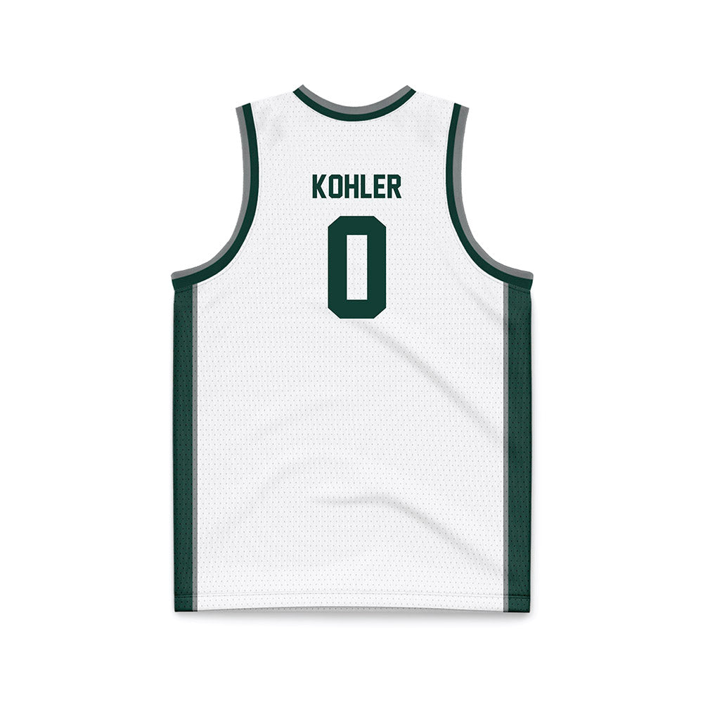 Michigan State - NCAA Men's Basketball : Jaxon Kohler - White Basketball Jersey-1