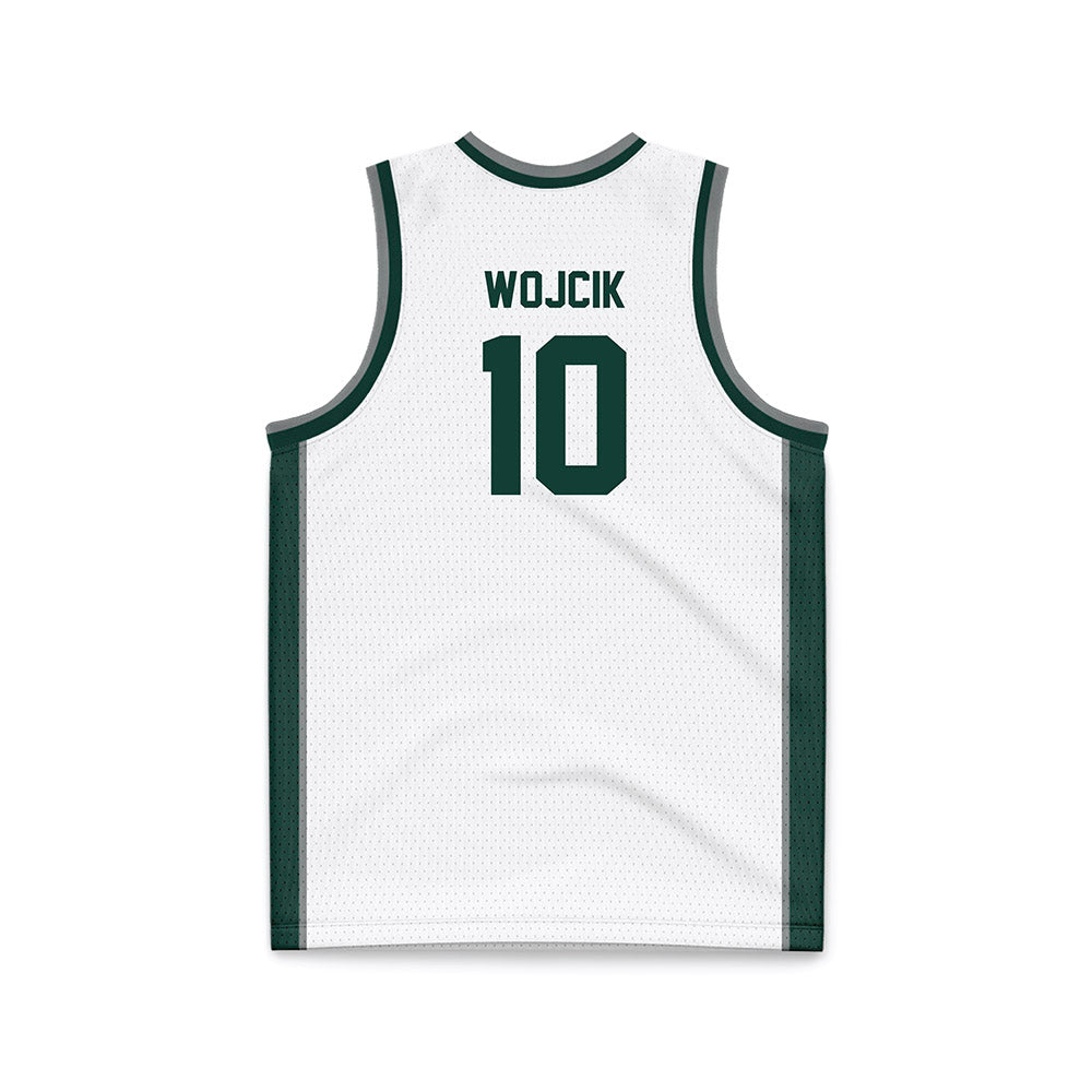 Michigan State - NCAA Men's Basketball : Denham Wojcik - White Basketball Jersey-1