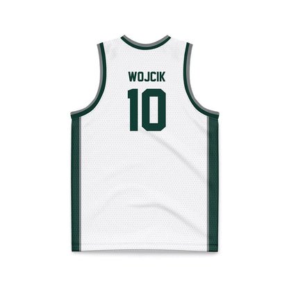 Michigan State - NCAA Men's Basketball : Denham Wojcik - White Basketball Jersey-1