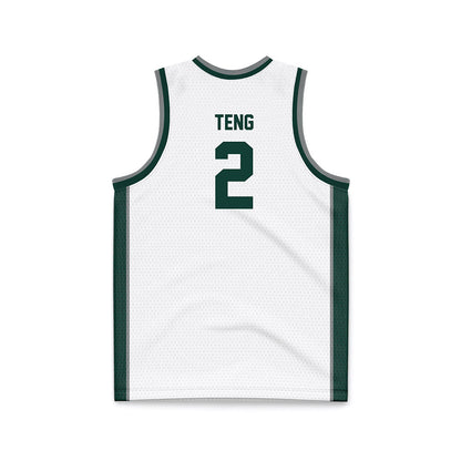 Michigan State - NCAA Men's Basketball : Kur Teng - White Basketball Jersey-1
