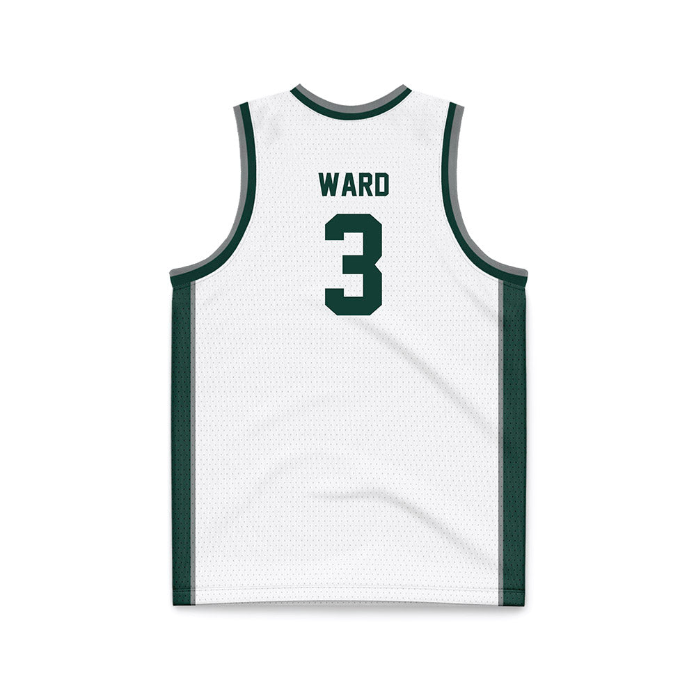Michigan State - NCAA Men's Basketball : Cam Ward - White Basketball Jersey-1