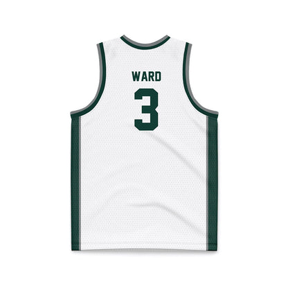 Michigan State - NCAA Men's Basketball : Cam Ward - White Basketball Jersey-1