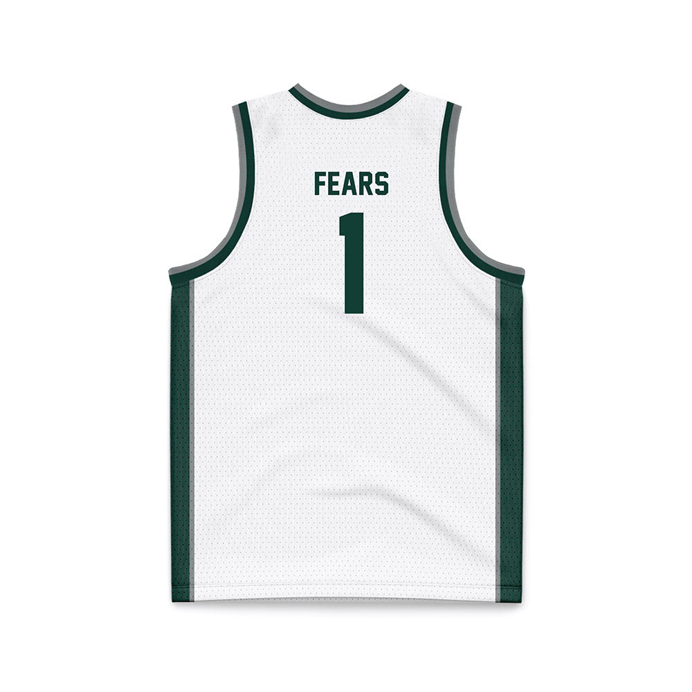Michigan State - NCAA Men's Basketball : Jeremy Fears - White Basketball Jersey-1