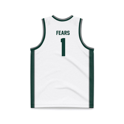 Michigan State - NCAA Men's Basketball : Jeremy Fears - White Basketball Jersey-1