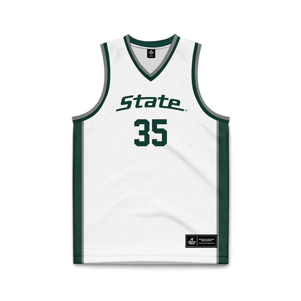 Michigan State - NCAA Men's Basketball : Jesse McCulloch - White Basketball Jersey-0