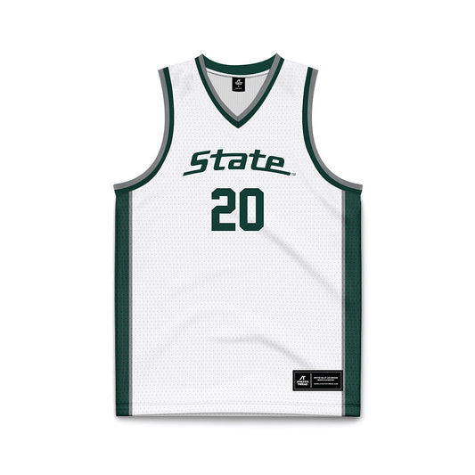 Michigan State - NCAA Men's Basketball : Nick Sanders - White Basketball Jersey-0