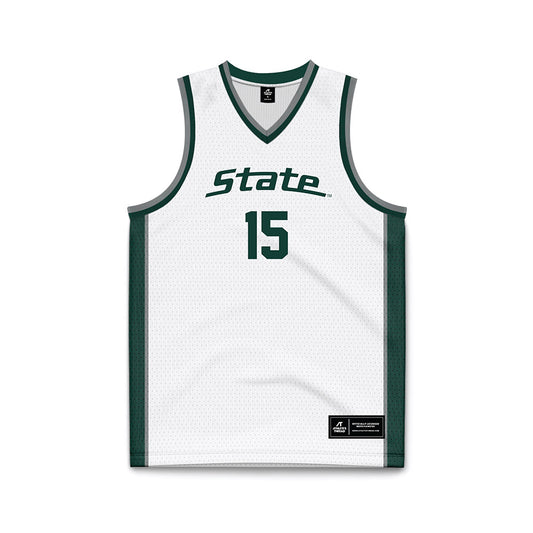 Michigan State - NCAA Men's Basketball : Carson Cooper - White Basketball Jersey-0
