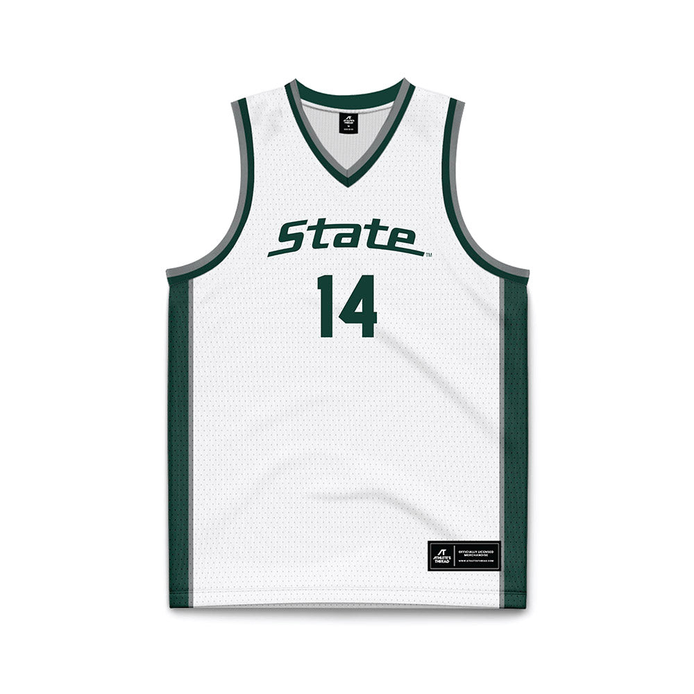 Michigan State - NCAA Men's Basketball : Davis Smith - White Basketball Jersey-0