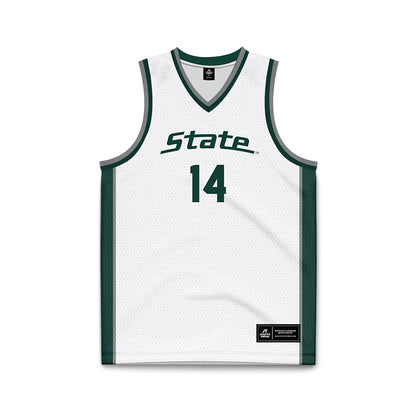 Michigan State - NCAA Men's Basketball : Davis Smith - White Basketball Jersey-0