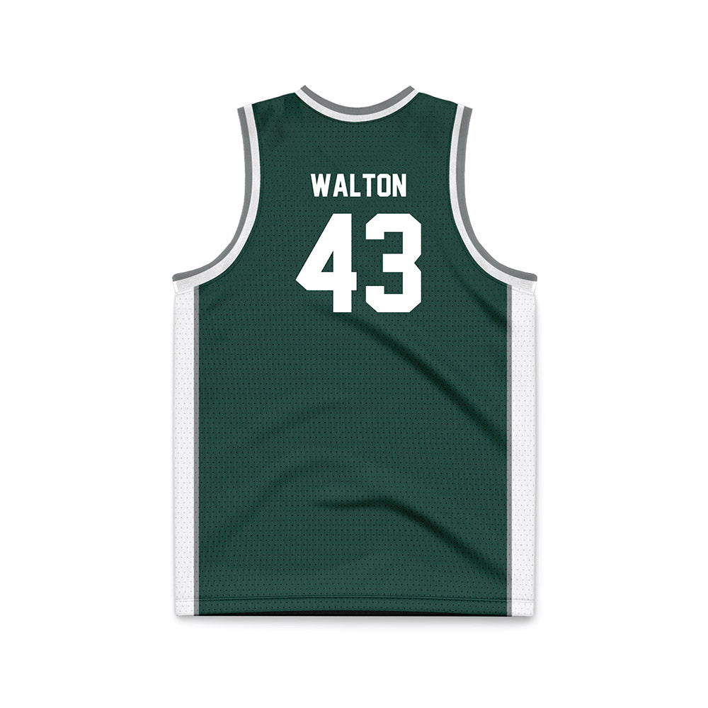 Michigan State - NCAA Men's Basketball : Colin Walton - Green Basketball Jersey-1