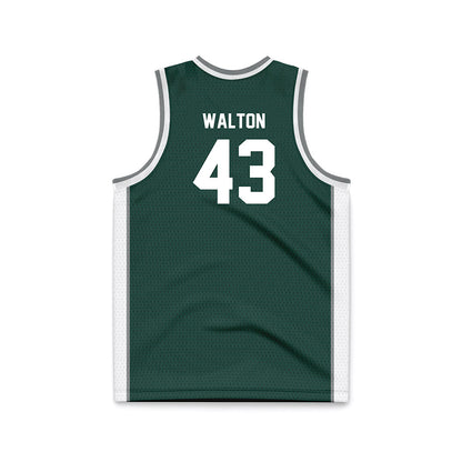 Michigan State - NCAA Men's Basketball : Colin Walton - Green Basketball Jersey-1