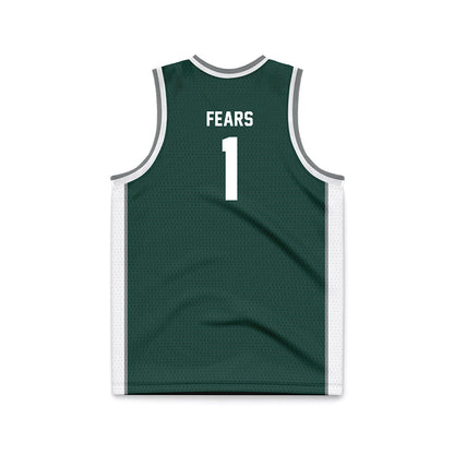 Michigan State - NCAA Men's Basketball : Jeremy Fears - Green Basketball Jersey-1