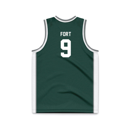 Michigan State - NCAA Men's Basketball : Trey Fort - Green Basketball Jersey-1