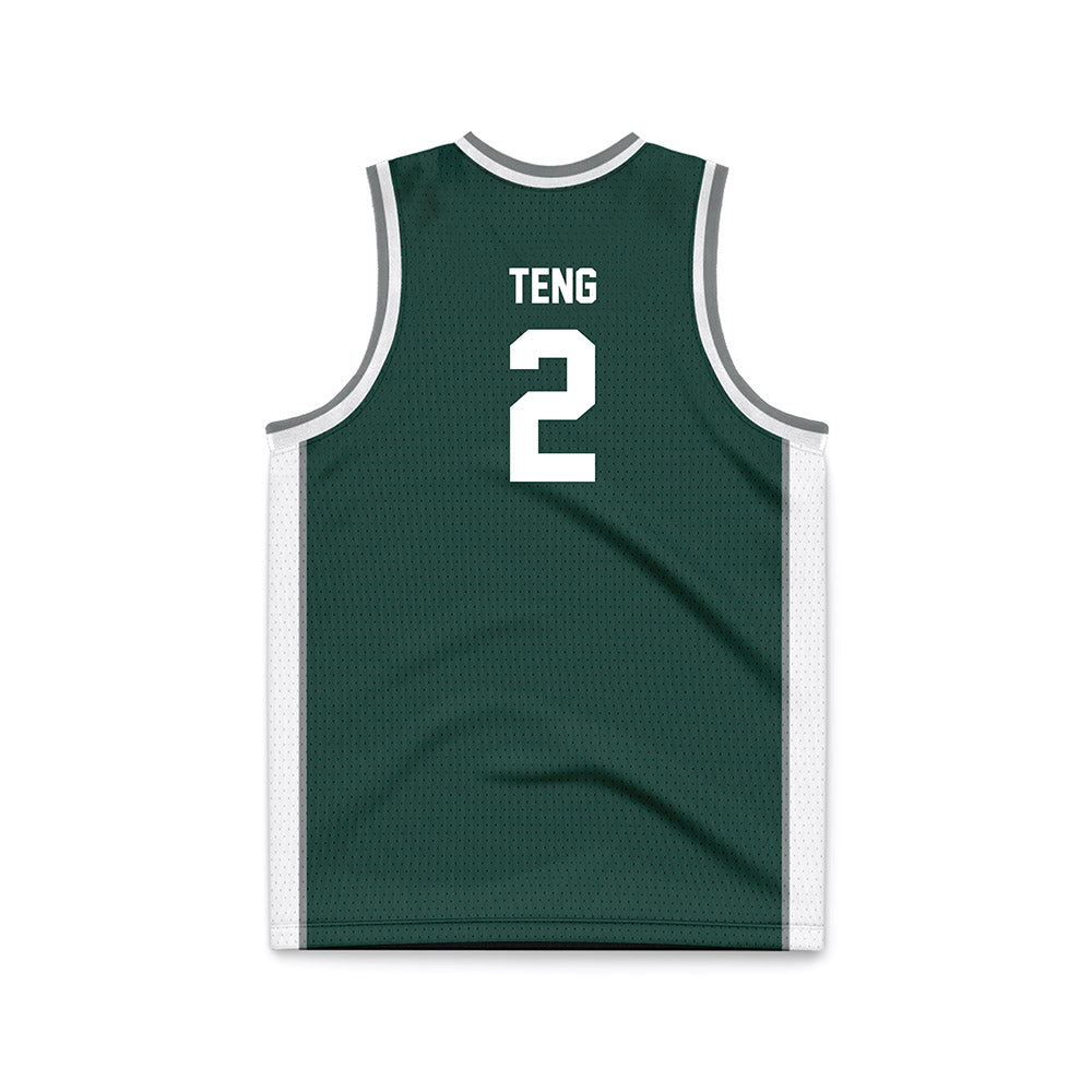 Michigan State - NCAA Men's Basketball : Kur Teng - Green Basketball Jersey-1