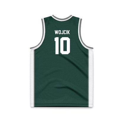 Michigan State - NCAA Men's Basketball : Denham Wojcik - Green Basketball Jersey-1