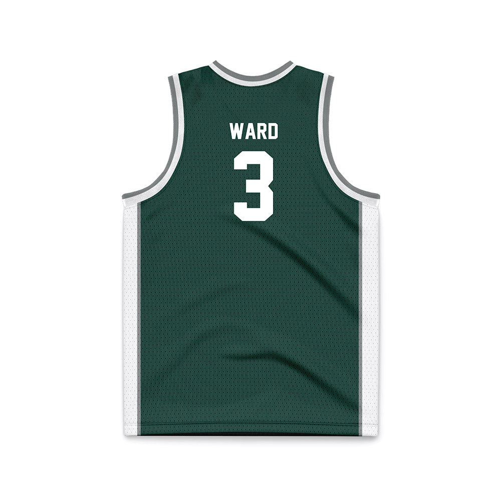 Michigan State - NCAA Men's Basketball : Cam Ward - Green Basketball Jersey-1