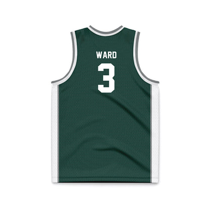 Michigan State - NCAA Men's Basketball : Cam Ward - Green Basketball Jersey-1