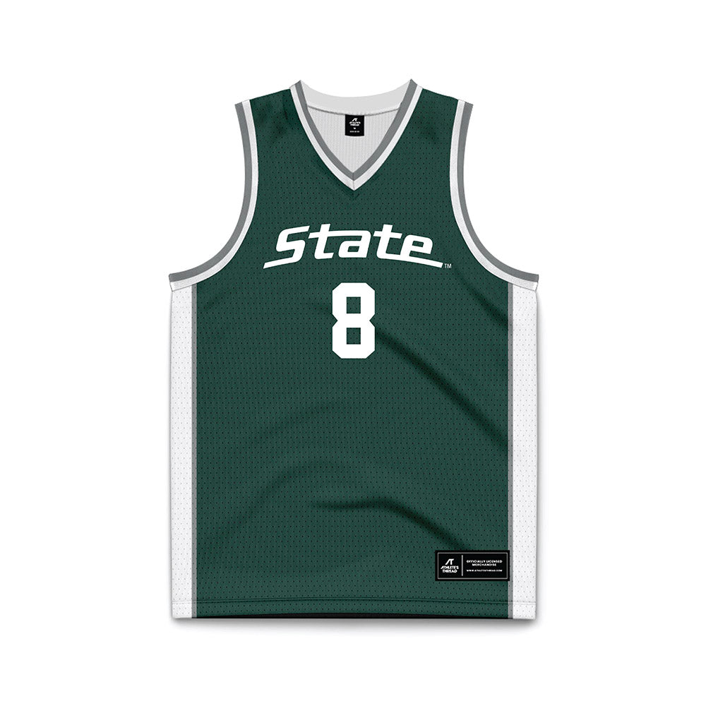 Michigan State - NCAA Men's Basketball : Kaleb Glenn - Green Basketball Jersey-0