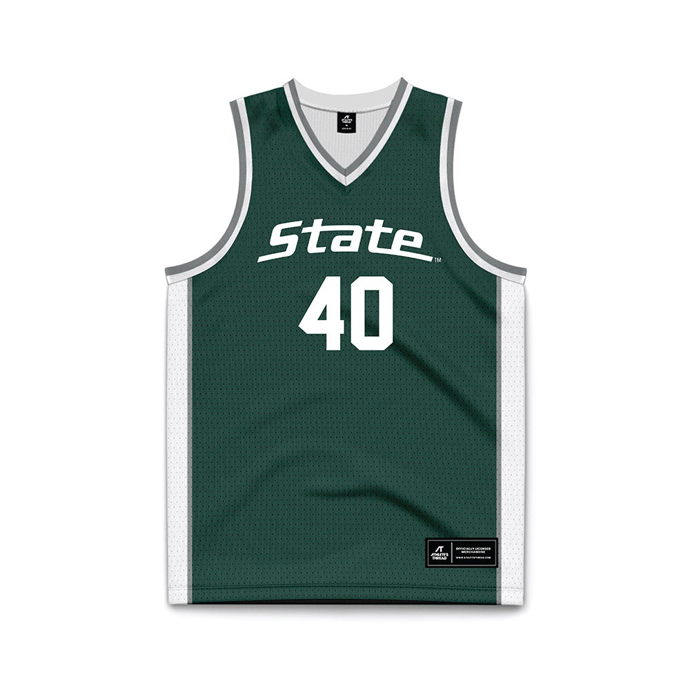 Michigan State - NCAA Men's Basketball : Brennan Walton - Green Basketball Jersey-0
