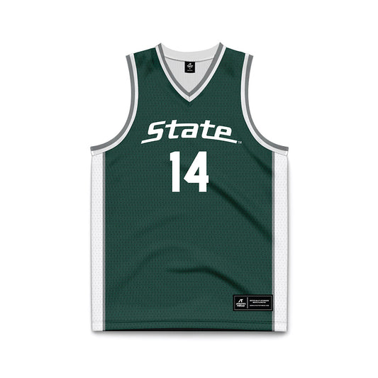Michigan State - NCAA Men's Basketball : Davis Smith - Green Basketball Jersey-0