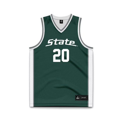 Michigan State - NCAA Men's Basketball : Nick Sanders - Green Basketball Jersey-0