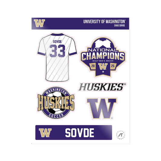 Washington - NCAA Men's Soccer : Chad Sovde - NCAA® 2025 National Champs Sticker Sheet-0