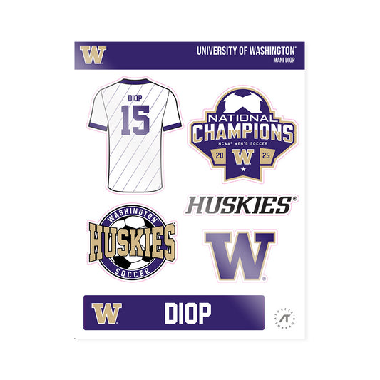 Washington - NCAA Men's Soccer : Mani Diop - NCAA® 2025 National Champs Sticker Sheet-0