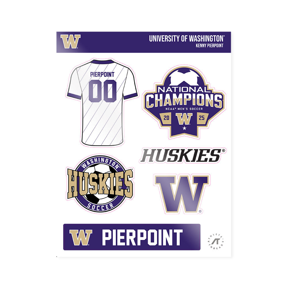 Washington - NCAA Men's Soccer : Kenny Pierpoint - NCAA® 2025 National Champs Sticker Sheet-0