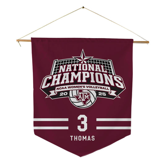 Texas A&M - NCAA Women's Volleyball : Tatum Thomas - NCAA® National Champions Pennant - 18" x 21"-0