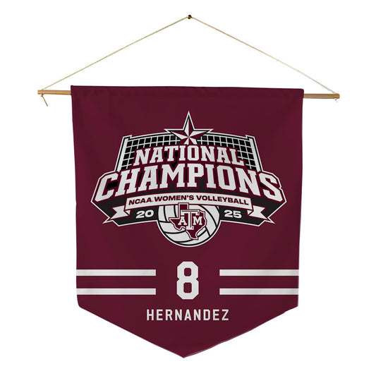 Texas A&M - NCAA Women's Volleyball : Amare Hernandez - NCAA® National Champions Pennant - 18" x 21"-0