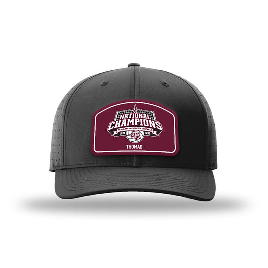 Texas A&M - NCAA Women's Volleyball : Tatum Thomas - National Champions Leather Patch Laser Performance Snapback Cap-0