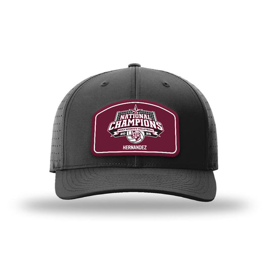 Texas A&M - NCAA Women's Volleyball : Amare Hernandez - National Champions Leather Patch Laser Performance Snapback Cap-0