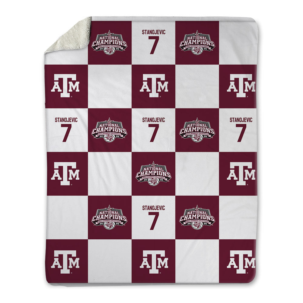Texas A&M - NCAA Women's Volleyball : Djurdja Stanojevic - National Champions Blanket-0