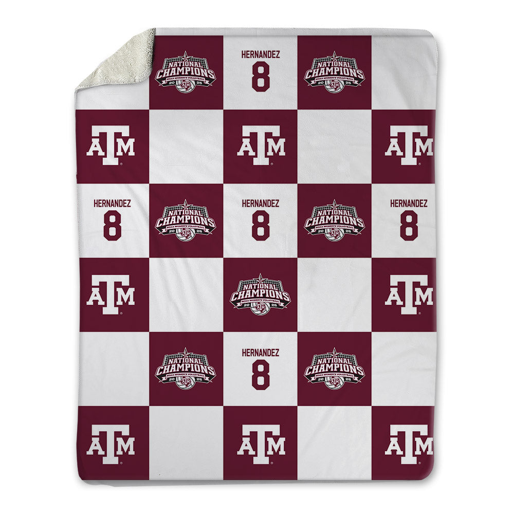 Texas A&M - NCAA Women's Volleyball : Amare Hernandez - National Champions Blanket-0