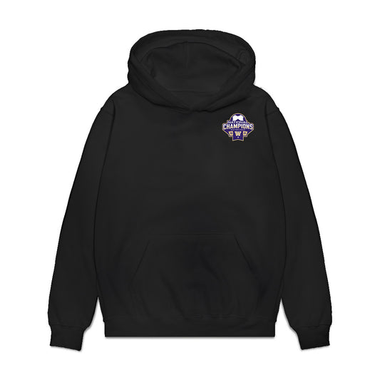 Washington - NCAA Men's Soccer : Charlie Kosakoff - National Champs Premium Hooded Sweatshirt-0