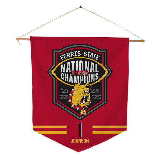 Ferris State - NCAA Football : Jalen Johnson - National Champions Pennant - 18" x 21"-0