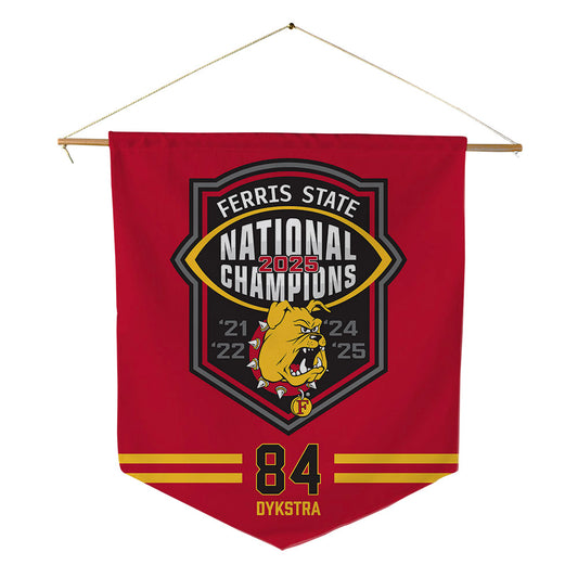 Ferris State - NCAA Football : Mason Dykstra - National Champions Pennant - 18" x 21"-0