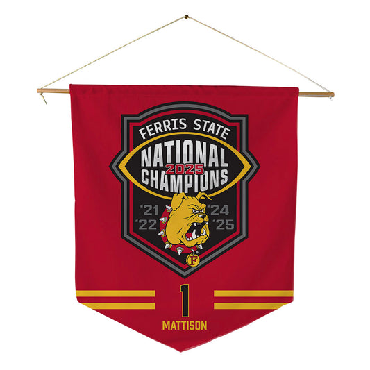Ferris State - NCAA Football : Gyasi Mattison - National Champions Pennant - 18" x 21"-0