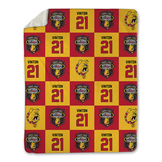 Ferris State - NCAA Football : Jaylen Vinton - National Champs Blanket-0